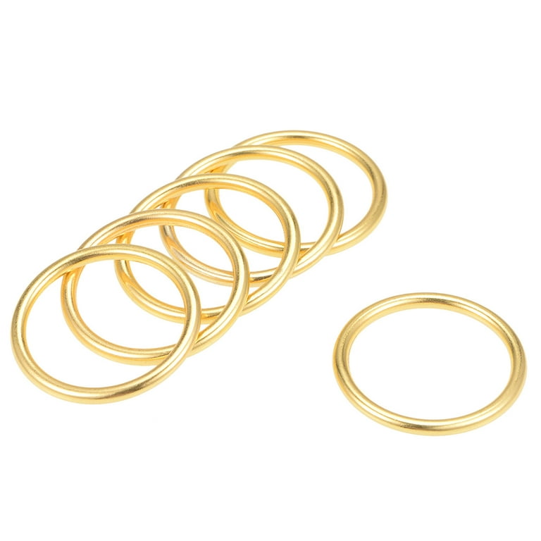 6Pcs O Ring Buckle 1.2-Inch(30mm) Zinc Alloy O-Rings Gold Tone for Hardware  Bags Belts Craft DIY Accessories
