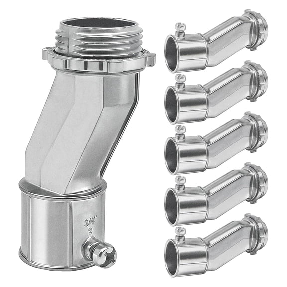 6Pcs Offset Connectors Zincs Alloy Conduit Screw Connector for Electrical Fittings Easy to Installation