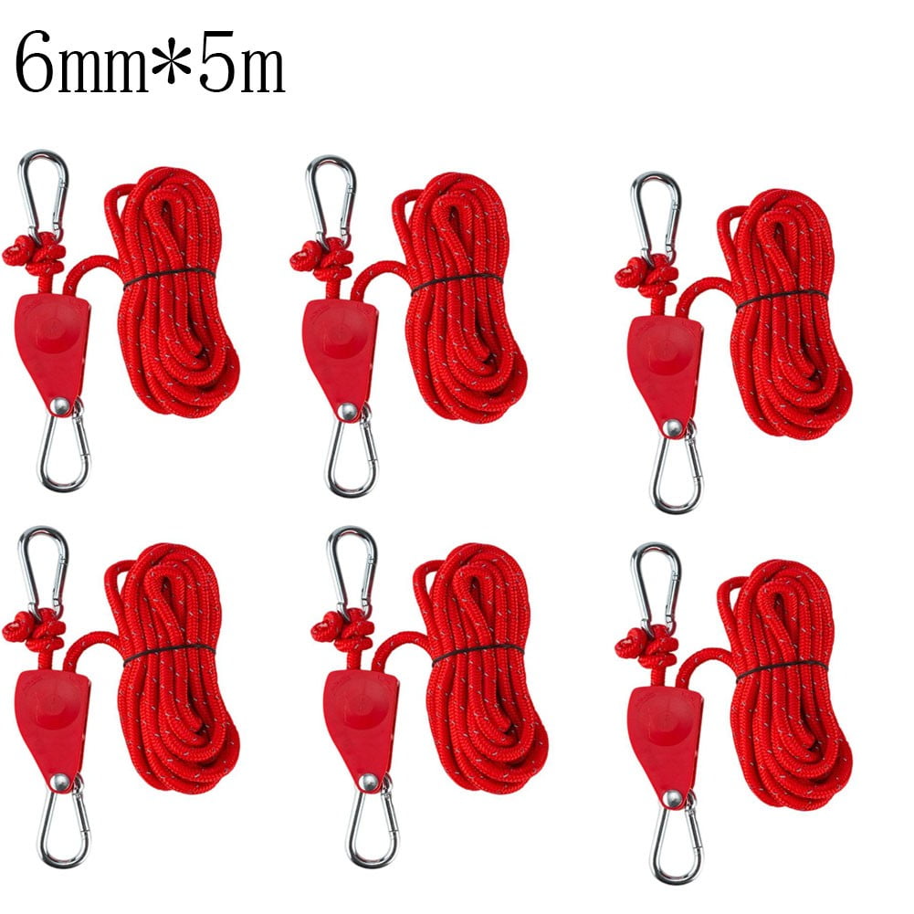 6Pcs Outdoor Pulley Regulator Tent Fixer Metal Lifting Pulley ...