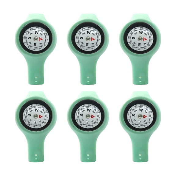 6Pcs Multifunctional Portable Compasses Watches Adjustable Strap Wearable Compasses For Students Campers Enduring