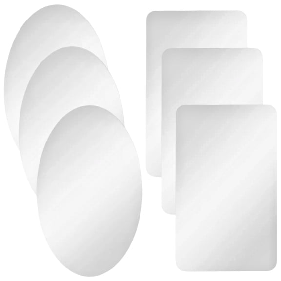 6Pcs Oval Square 3D Acrylic Mirror Wall Sticker for Bathroom Home Decor