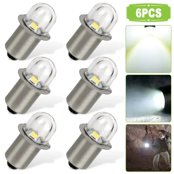 6Pcs P13.5S LED Flashlight Torch Lamp Upgrade Light Bulbs 3V White Super Bright