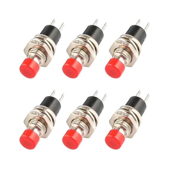 6Pcs PBS-110 7mm Round Button Momentary Self-resetting Push Button Switch