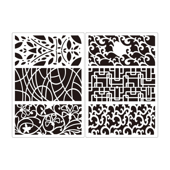 6Pcs PET Detailed Drawing Templates Reusing Hollow Out Design Sketch Stencil For Bullets Journal Craft Decorations