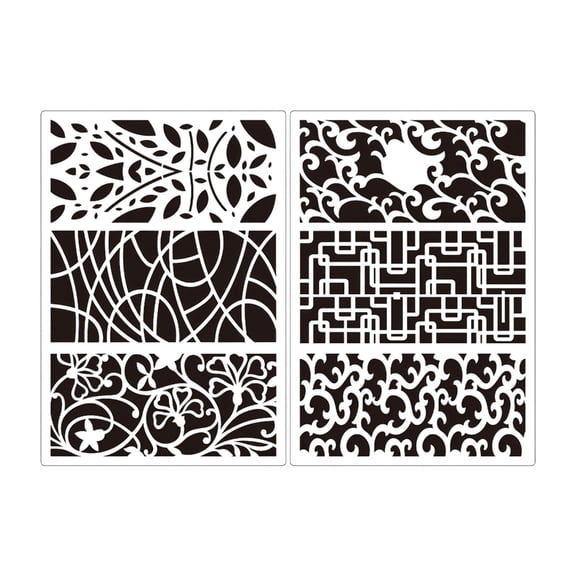 6Pcs PET Detailed Drawing Templates Reusing Hollow Out Design Sketch Stencil For Bullets Journal Craft Decorations