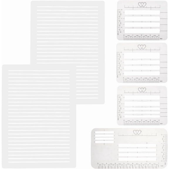6Pcs PP Lettering Envelope Addressing Stencil Guide Ruler Template Guide Clear 115-292x145-221x0.3-0.5mm for DIY
