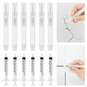 6Pcs PP Plastic Touch up Paint Pen With Spring Pen Cap Reusable Soft Bristles Fillable Paint Pen Versatile Compact Wall Repair Paint Pen for Furniture Wood Floor Window