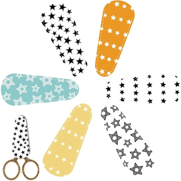 6Pcs PU Leather Scissors Sheaths Shears Protective Covers Star Scissor Tip Covers Safety Sewing Sheath Portable Collect Bags