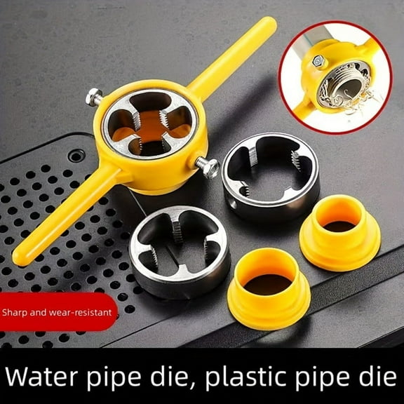 6Pcs PVC Thread Maker Tool, Pipe Threader Plumbing Tool Kit, Reusable Round Set with 1/2inch Dies