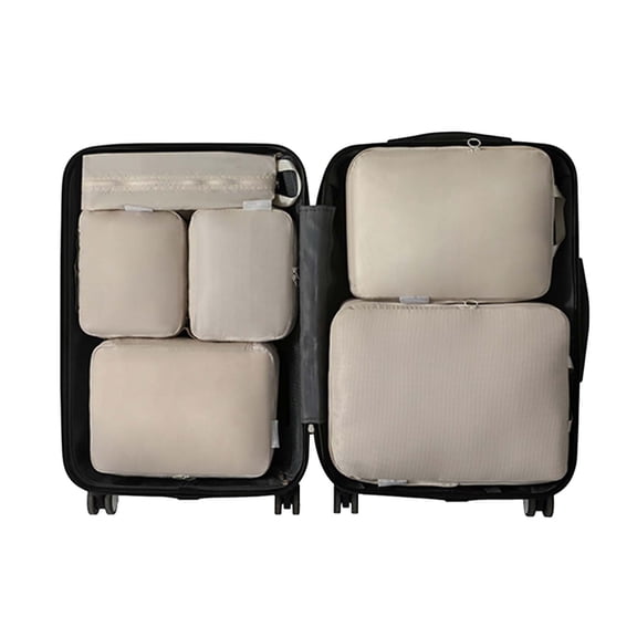 6Pcs Packing Cubes, Luggage Organizer Bags with Double Zipper, Wash and Makeup Separate Storage Bag, Suitcase Organizer, for Packing, Business and Travel
