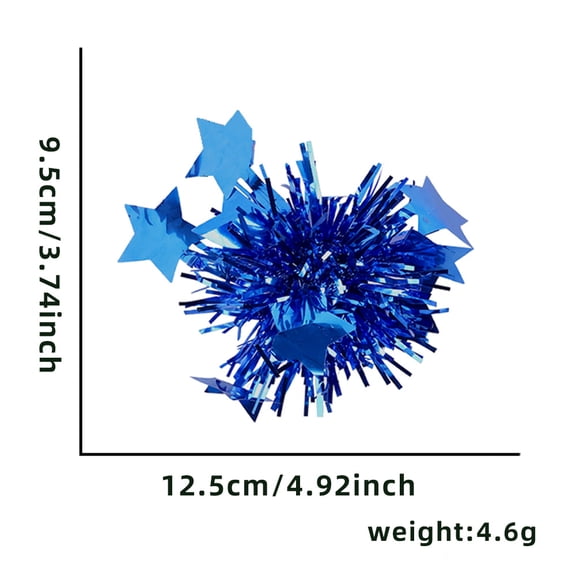 6Pcs Patriotic Hair Clips, 4th of July Red White Blue Firework Hair Bows, Star Pom Pom Hair Accessories for Women Girls, Independence Day Memorial Day Party Favors Decorations