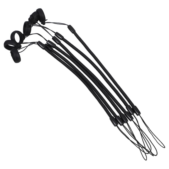 6Pcs Pen Holder Necklace Black Silicone Retractable Clip with Ratcheting Cord for Office Convenience