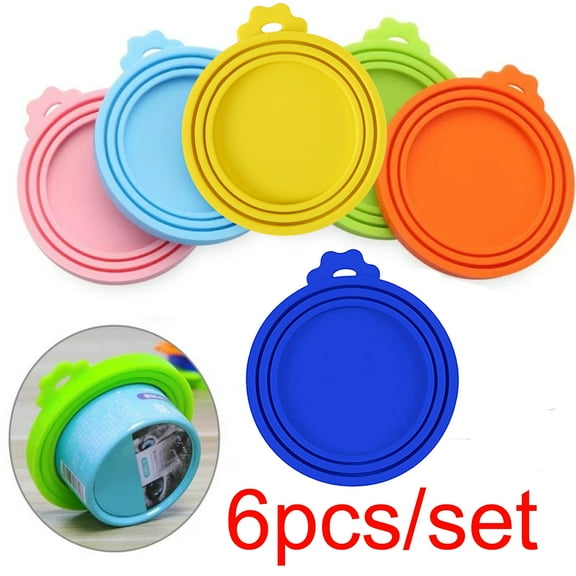 6Pcs Pet Food Can Covers Universal Silicone Tin Can Lids