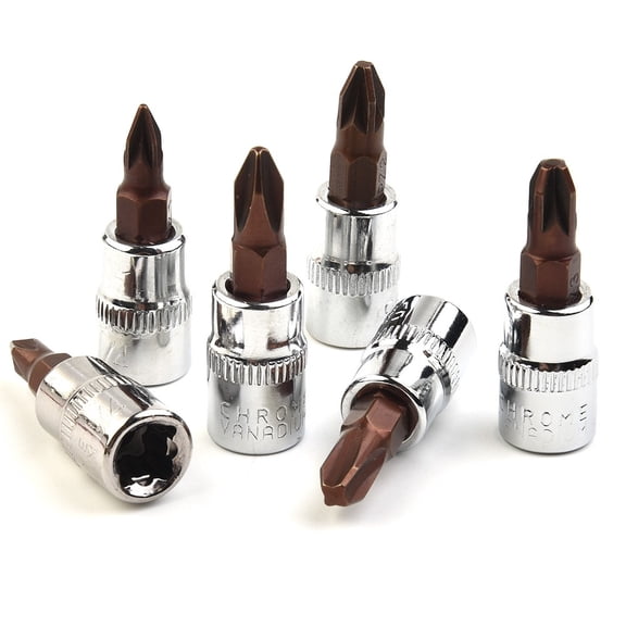 6Pcs Ph Pozi Bit Socekt 1/4 Inch Drive Ph1 Ph2 Ph3 for Pz1 for Pz2 Pz3 Screwdriver Bits