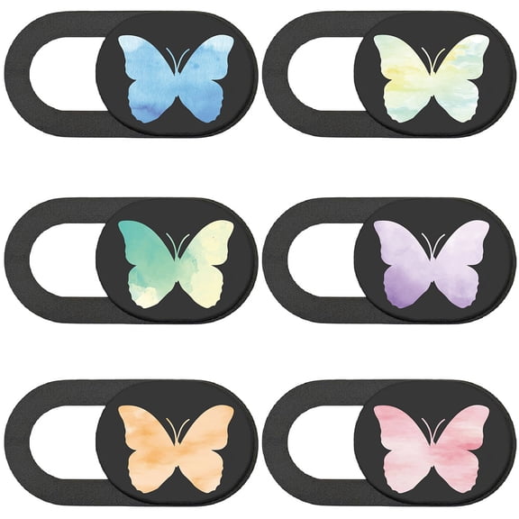 6Pcs Phone Camera Cover Slide Laptop Camera Cover Butterfly Pattern Privacy Security Guard Slide Phone Webcam Protector DIY