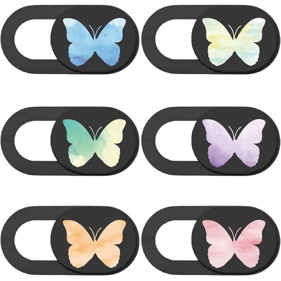 6Pcs Phone Camera Cover Slide Laptop Camera Cover Butterfly Pattern Privacy Security Guard Slide Phone Webcam Protector