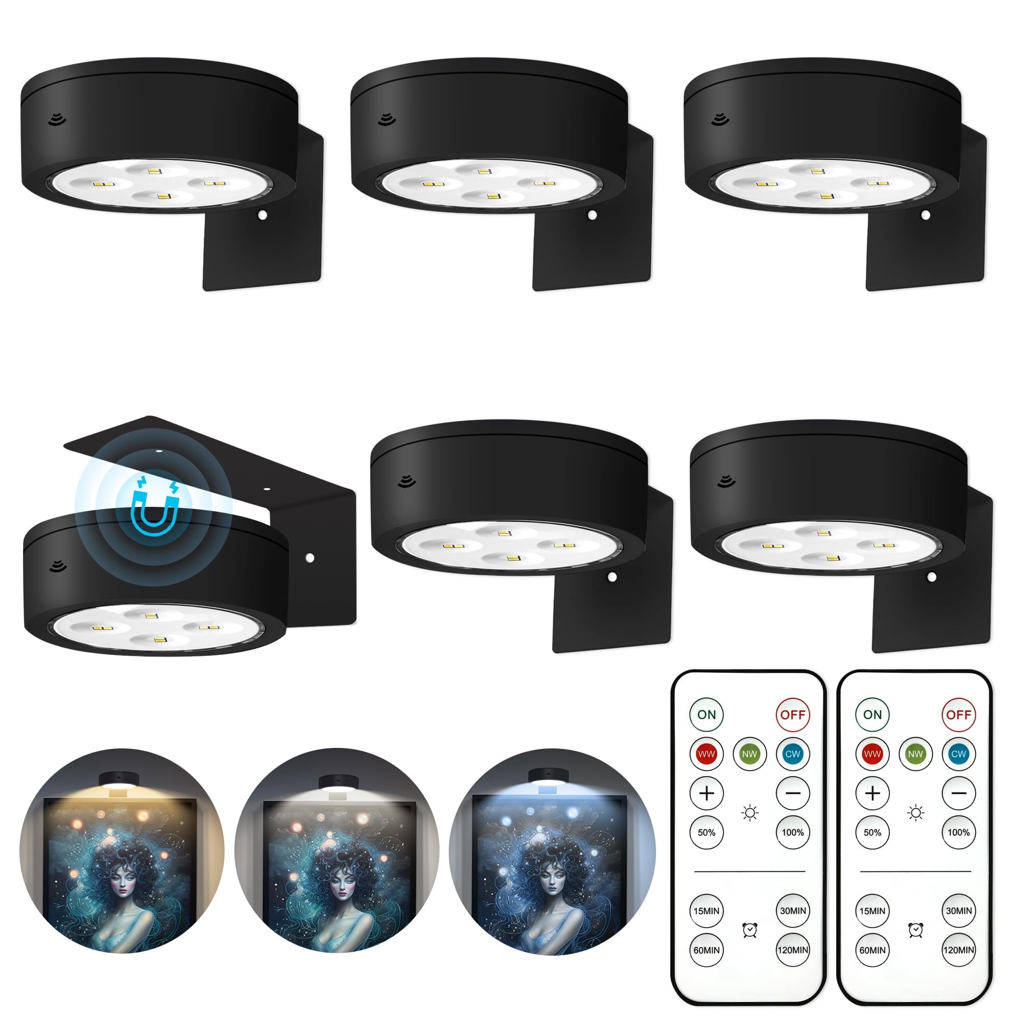 Led Dimmable Timer PANGTON VILLA LED Painting Light with Remote, Dimmable Timer, 3 ...