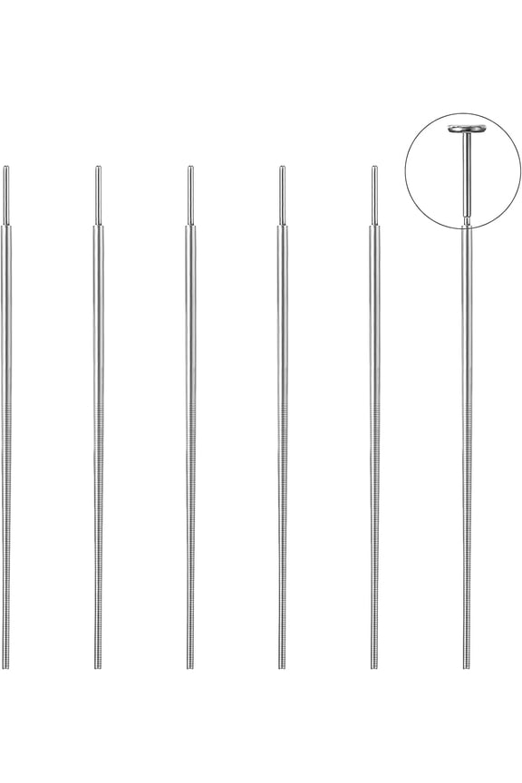 6Pcs Piercing Taper 20G Stainless Steel Flat Back Earring Applicator Tool Labret Threader Tool Body Insertion Pin for Nose Lip Ear Tragus Helix Eyebrow