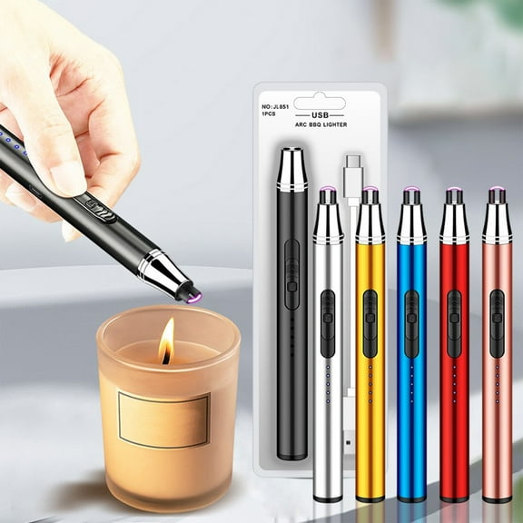6Pcs Plasma Lighter USB, Yrmaups Plasma Lighter USB, Rechargeable Windproof Lighter for Camping, Flameless Lighter for Candles and Stoves, Electric Lighter for Outdoor Use