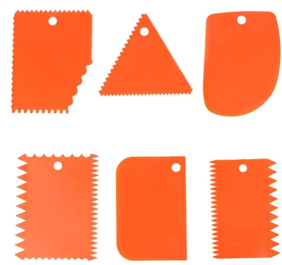 6Pcs Plastic Clay Scraper Handle Carved Clay Sculpture DIY Tool Pottery Clay Scraper Ceramic Serrated Tools