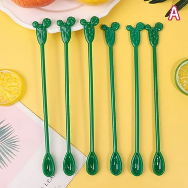 6Pcs Plastic Cocktail Muddler Drink Wine Decor Cocktail Swizzle Sticks Prickly Pear Flamingo Wine Stirrer Coffee Puddler
