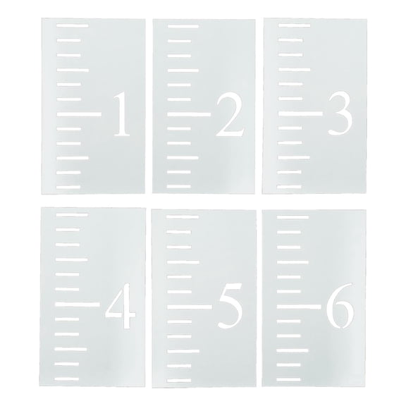 6Pcs Plastic Drawing Templates Scale Rulers Stencil Hollowout Blank Plastic Rulers for Drafting Geometric Drawing