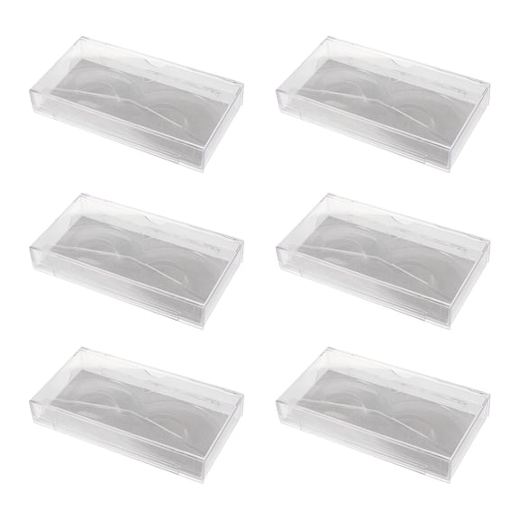 Milisten 6-Pack Plated False Eyelash Storage Box with Shiny Bottom Card Lash Organizer Case