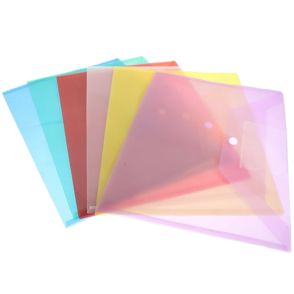 6-Pack Plastic File Envelopes with Button Closure, Thick Document Folders, Office File Pockets for Organizing Papers