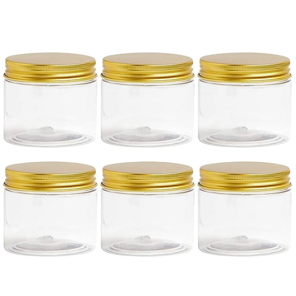 6Pcs Plastic Jar with Lid, Transparent Jar, Cosmetic Storage Container, Slime