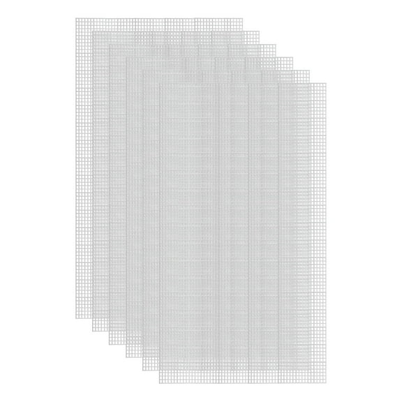 6Pcs Plastic Mesh Canvas Sheets 13"x19.69" 7 Count Rectangle Hole Blank Canvas White for Embroidery Needlepoint