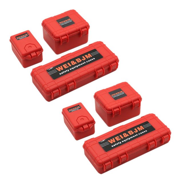 6Pcs Plastic Rc Car Storage Box Decoration Tool for Trx4 Axial Scx10 90046 D90 1/10 Rc Crawler