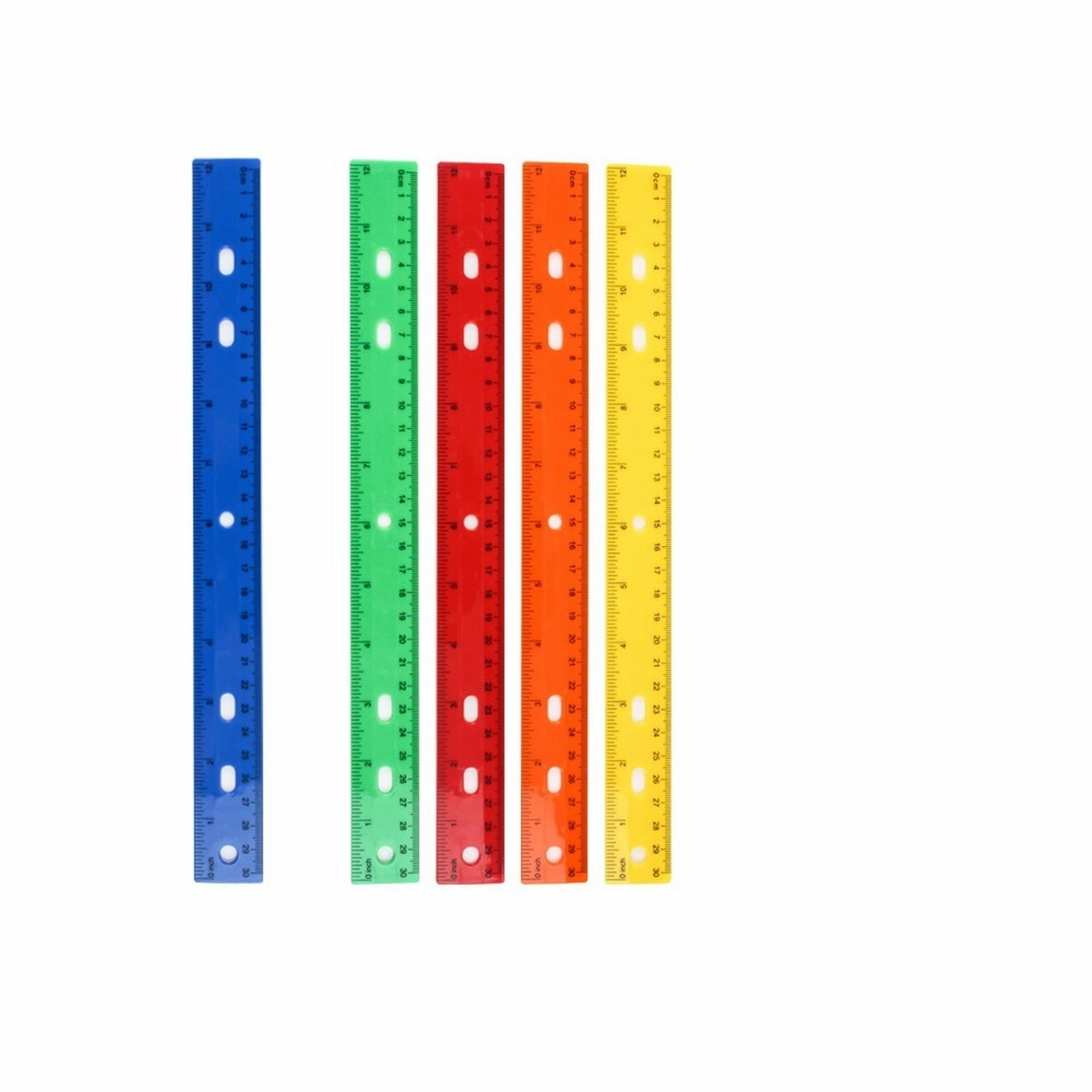 6Pcs Plastic Ruler Transparent, Centimeter Inch Scale Ruler - Walmart.com
