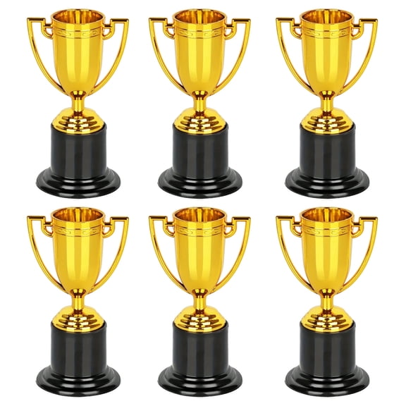 6Pcs Plastic Small Trophies Light Weight Soccer Medals Prize Cup Basketball Football Winners Gifts for Game School