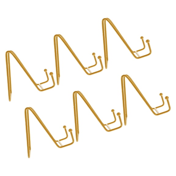 6Pcs Plated Gold Metal Easel Stand for Tabletop Display Sturdy Iron Book Holder and Plate Frame Stand