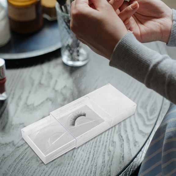 LITINKIMI 6Pcs Plated Silver False Eyelash Organizer Drawer Style Plastic Lash Case with Shiny Bottom Cards
