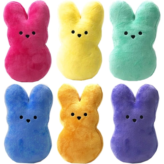 6Pcs Plush Easter Bunny Stuffed Animal,Easter Bunny Doll Soft Plush Bunnies Stuffed Rabbit Animal Toy, Easter Rabbit Dolls for Kids Easter Decoration,Perfect Easter Baskets Filler