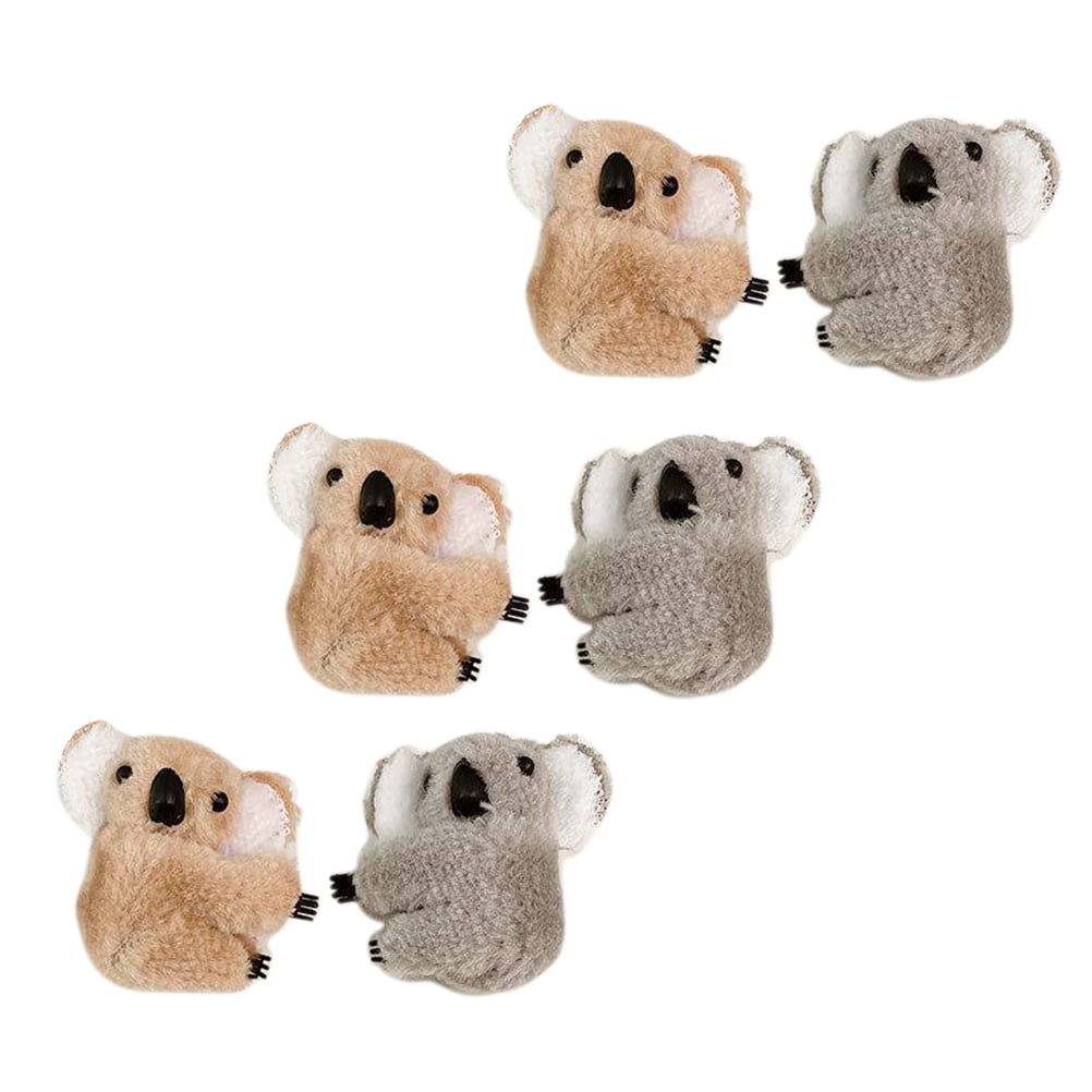 6Pcs Plush Koala Hair Clips Brown Grey Koala Hair Jaw Clips Hair Claw