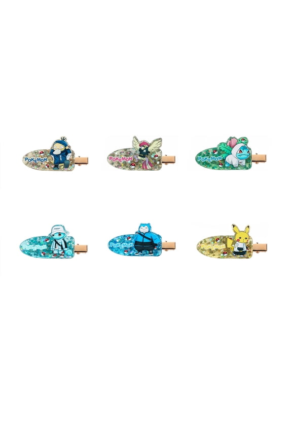 6Pcs Pokemon Hair Clips- Styling Duck Bill Clips Alligator Hair Barrettes for Styling Sectioning, Small Gifts for Women Girls Salon Hairstyle Hairdressing Bangs Waves Makeup