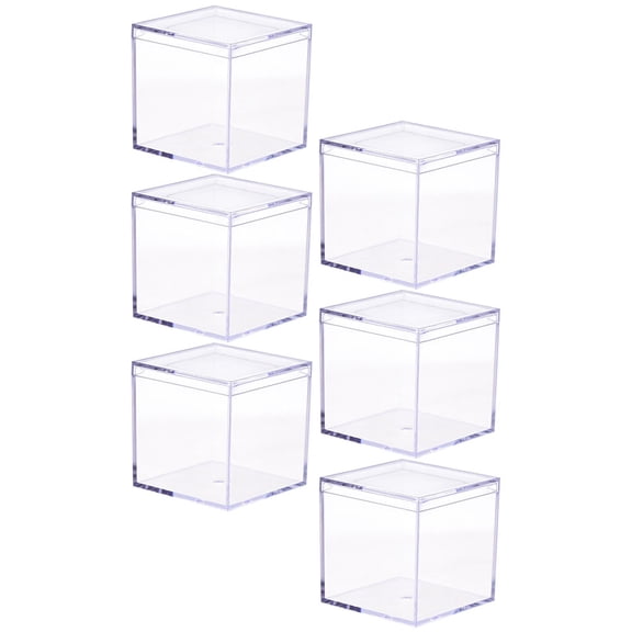 6Pcs Portable Candy Boxes Clear Gift Packing Box Cookie Storage Boxes with Lid