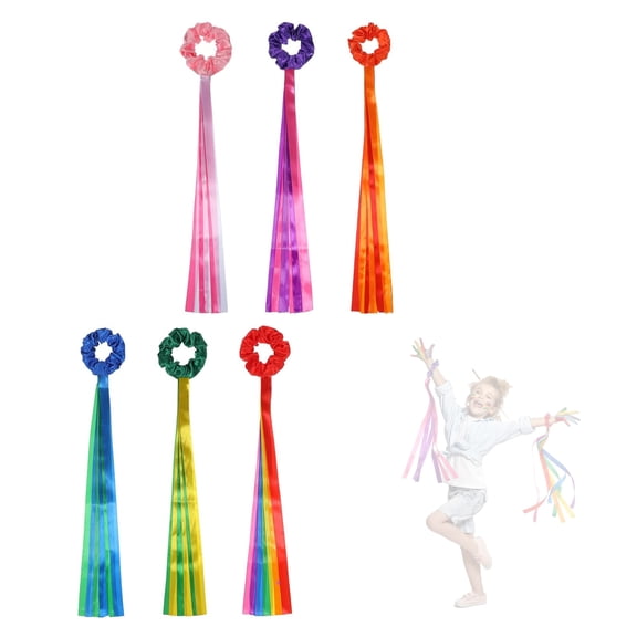 6Pcs Portable Rainbow Gymnastics Dance Ribbons Dancing Rhythm Wrist Streamers Gymnastics Dance Decorations Easy to Use