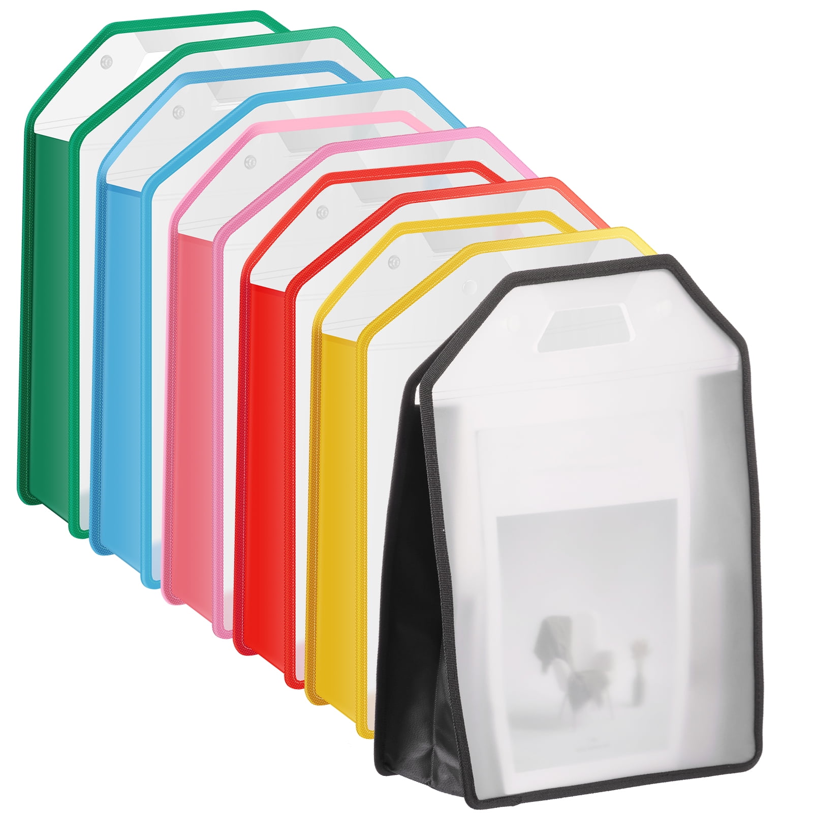 6Pcs Portable Scrapbook Paper Storage Organizer with Handle and Button Closure Transparent Expandable Paper Storage Bag for 12 By 12 Inch Sheets Vinyl Photo