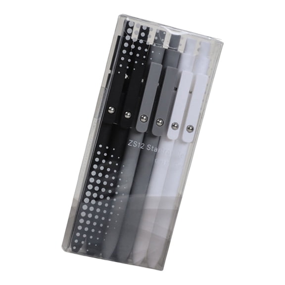 6Pcs Press Action Gel Inks Pen Quick Dry Retractable Gel Pen 0.5MM Tip Comfortable Grip for Daily Writing Journaling