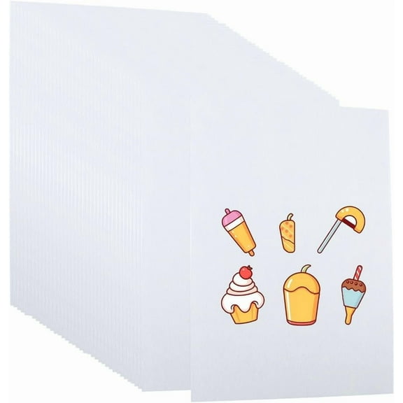 6Pcs Printable Shrinky Dink Sheets Clear Shrink Film Large 11.7 x 8.3 Inch Transparent Duplex Printing Rectangle Plastic Paper DIY