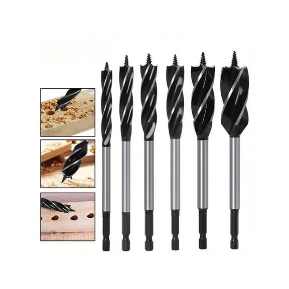 6Pcs Professional 4 Slot Woodworking Drill Bit For Brick Plastic Cement Shingle