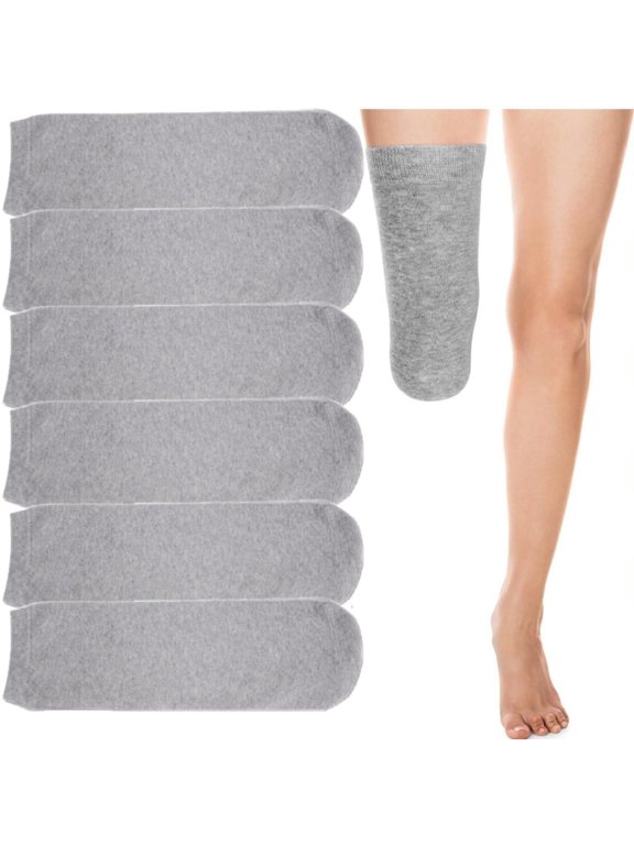 6Pcs Prosthetic Stump Shrinkers Amputee Socks 13.78 x 3.94 inch Stump Shrinker Prosthetic Limb Socks for Men and Women, Grey