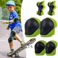 thumbnail image 1 of 6Pcs Protective Gear Set, Comfortable & Breathable Sponge Padding, Knee Elbow Wrist Pads for Young Riders, Skateboarding Rollerblading Biking, Elastic Straps Adjustable Fit, 1 of 6