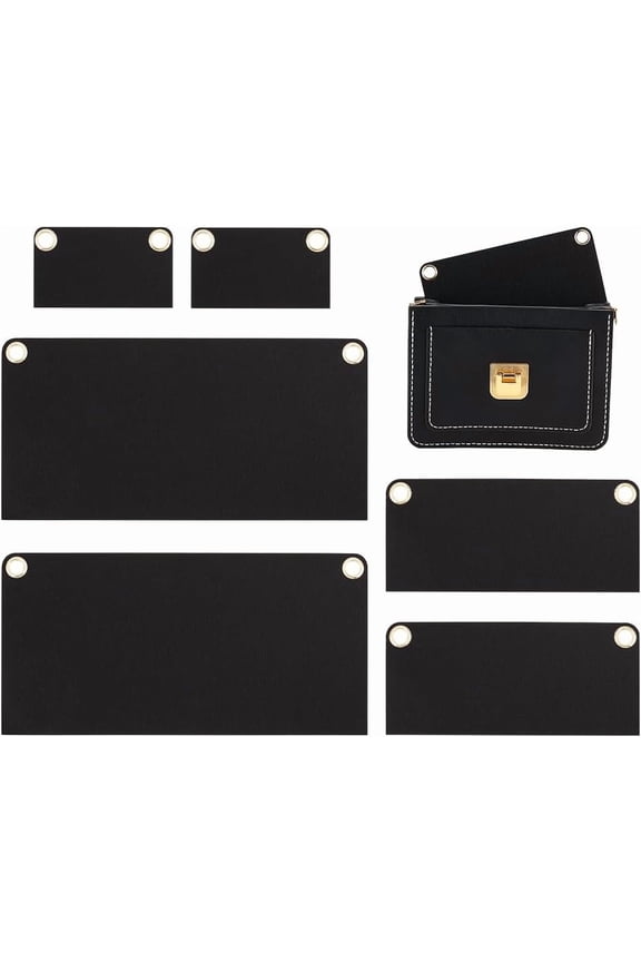 6Pcs Purse Crossbody Conversion Liner 3 Sizes Felt Purse Organizer Insert Envelope Inner Pocket Storage with Eyelet Women Wallet Conversion Accessories for Pochette Clutch Bag Black BlackDIY