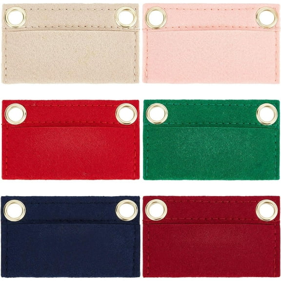6Pcs Purse Felt Insert Organizer 6 Colors Mini Wool Tote Bag Organizer with Eyelet Bag Inner Pocket Storage for Envelope Handbag Travel Bag Cosmetic Bag 2.12 x 3.64 Inch(Mixed Color)