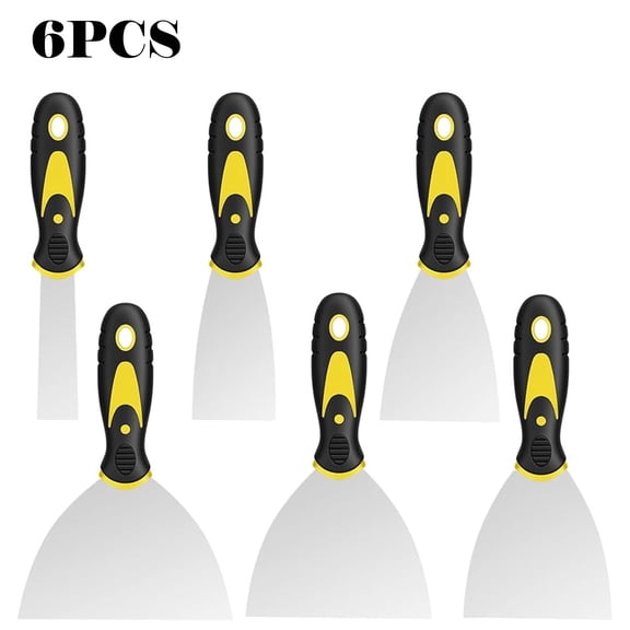 6Pcs Putty Knife Set, 1" 2" 3" 4" 5" 6" Scraper, Spackle Knife, Paint Scraper, Stainless Steel No Rusting, For Repairing Drywall, Removing Wallpaper, Mud, Plaster, Applying Putty, Cement