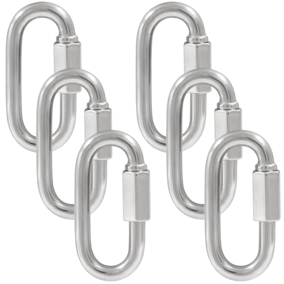 6Pcs Quick Links 5/16 Inch 304 Stainless Steel D Shape Locking Quick Connector, M8 Quick Link Chain Heavy Duty Durable Chain Connector - 1523lbs Capacity